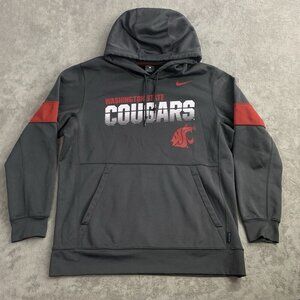 Nike Hoodie Mens Large Washington State Cougars Anthracite Sideline Therma-Fit